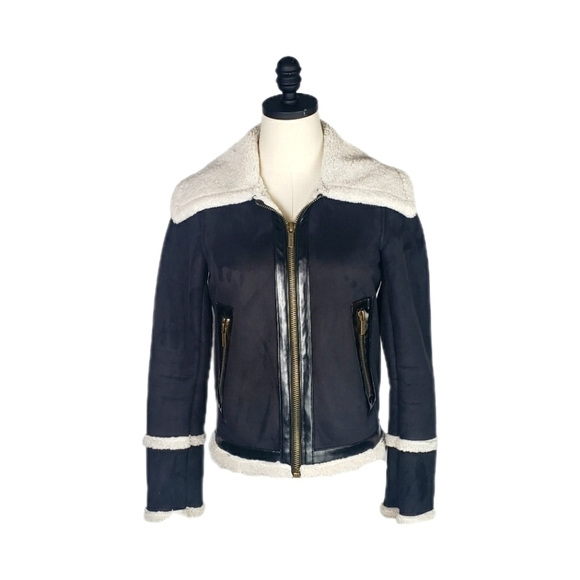 Michael Michael Kors Moto Jacket/Coat. Black Size XS - Picture 1 of 13